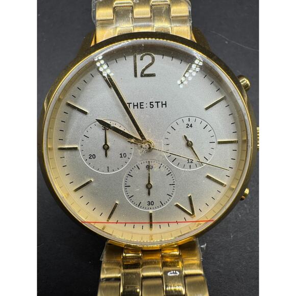 The 5th London Unisex Watch Gold Tone Stainless Steel White Face 38MM Brand New